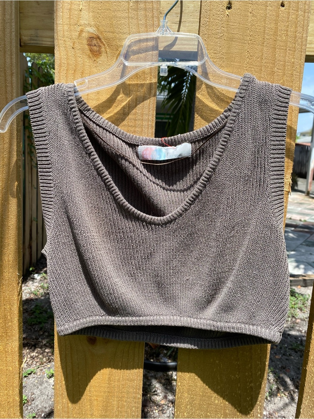 FP Beach Knit Cropped Tank Top